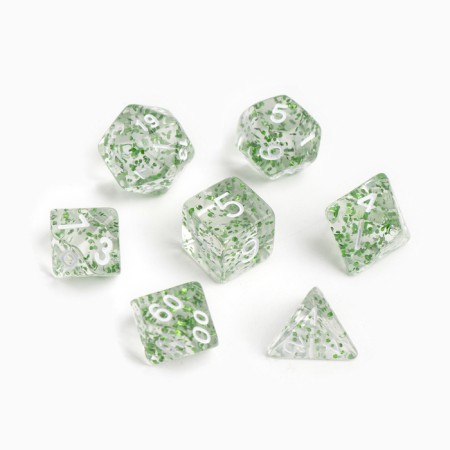 A set of cubes for D&D (Dungeons and Dragons, DND) "Game time", Series: D&D, 7 pcs, Green-1