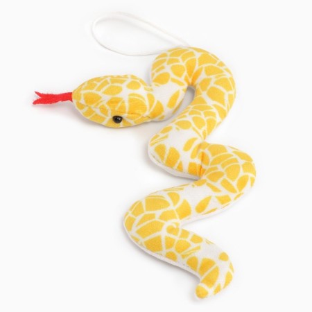 Soft toy "snake" on a suspension, 16 cm, yellow color-1