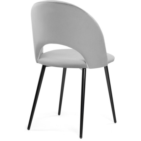Chair on the metal frame Irre Metal/velor, black/gray 50x55x82 cm-3