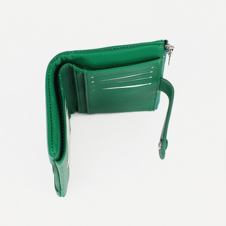 Women's wallet on the button, green color-4