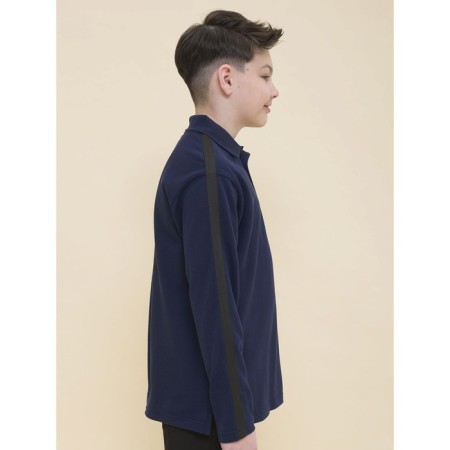 Polo for a boy with Pelican long sleeve, height 122 cm, dark blue color-2
