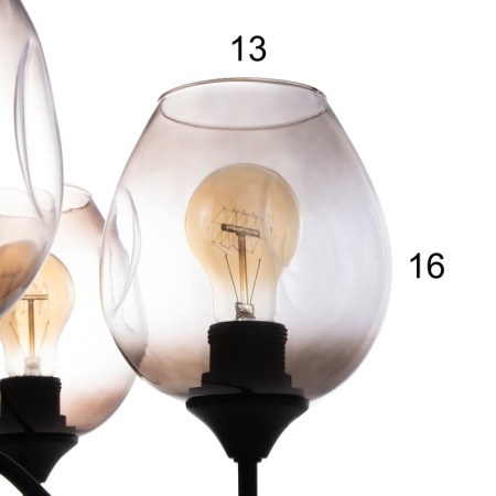 Olivia chandelier 5x60W E27 black-4