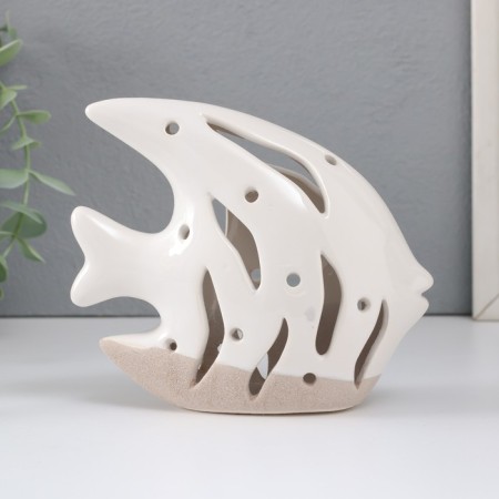 Souvenir Ceramics "Fish Scalaria" Sand-white 13x5x11.8 cm-2