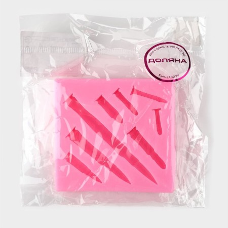 Mold Dolyana "Gils", silicone, 7.5 × 7.2 × 1.2 cm, pink color-5