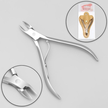 Manicure nippers, 9 cm, blade length - 9 mm, in a case, silver color