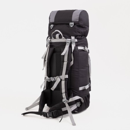 Tourist backpack, TAIF, 70 l, cord department, outer pocket, 2 side nets, black/gray color-1