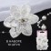 Knitted elements with beads "Flowers", 5 × 5 cm, 10 pcs, white color