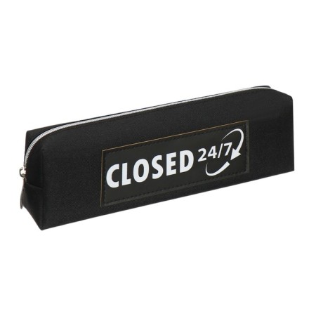 Penal soft, 1 compartment, 60 x 200 x 55 mm, voluminous, artificial leather application, Devente only black, mix*3vid-2