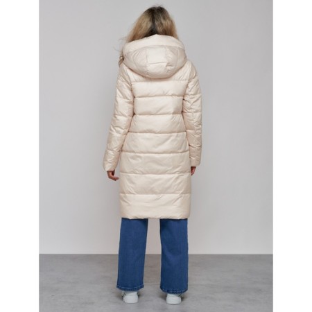 Coat insulated winter female, size 50, light-beige color-3