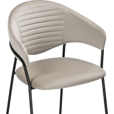 Chair on the metal frame Runso metal/velor, black/beige 57x56x82 cm-4