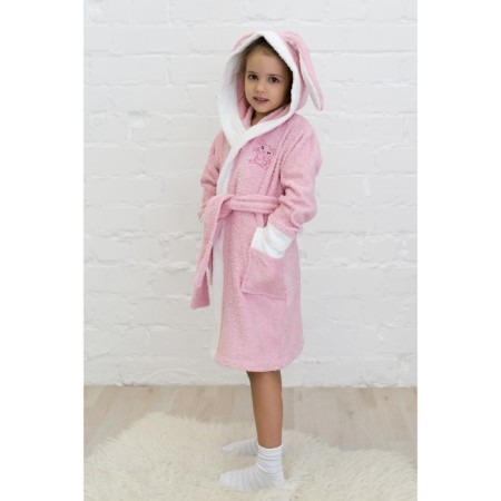 Baby robe "Bunny", height 110 cm, pink+white, Makra-3