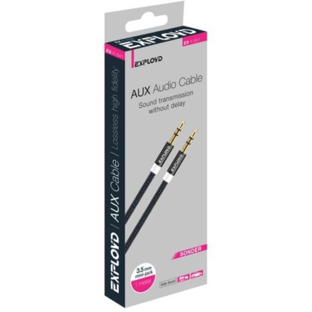 EXPLOYD EX-K-641 Jack 3.5 (M) cable-Jack 3.5 (M), for micro and headphones, 1 m, black-1