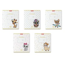 Тетрадь 12 листов в клетку ErichKrause "Веселые зверята", обложка мелованный картон, блок офсет 100% белизны, микс