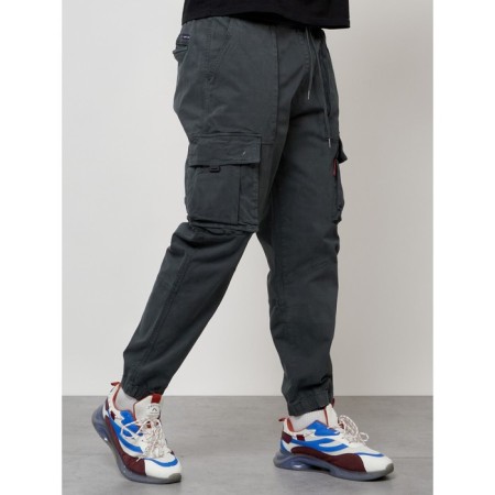 Cargo jeans men, size 46-48, dark gray color-8