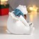 Polystone souvenir "White Bear with the baby read the book" 9x9.5x12.5 cm