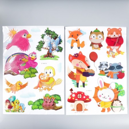 Sticker Plastic Interior 3D "Funny Animals" MIX 35x50 cm