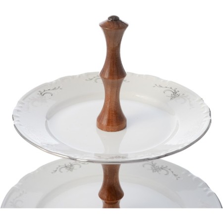 3-tier launcher Constance, decor "Gray ornament, Platinum layering"-1