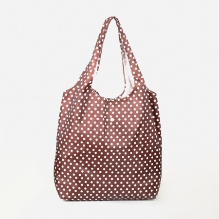 Permanent bag on the button, folding, brown color-1