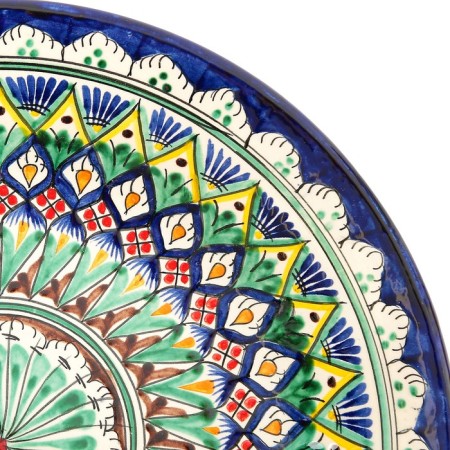 Plate of the Rishtan ceramics "Flowers", 27 cm, blue-2