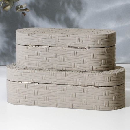 The casket for jewelry "weaving" eco -leather, set 2 pcs.-14