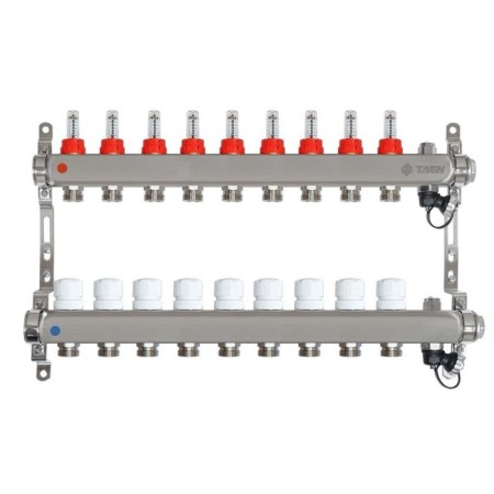 Collector group TAEN UC-9, 1 "X3/4", 9 outputs, with consumables, adjusting valve