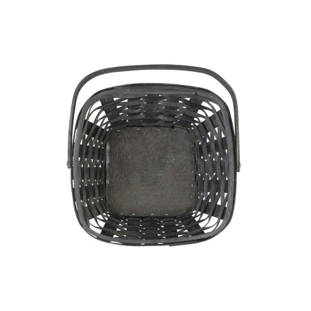 Set 3 pcs of wicker baskets, 28x28x16, 23x23x14, 18x18x12 cm, handle h = 14cm, gray-8