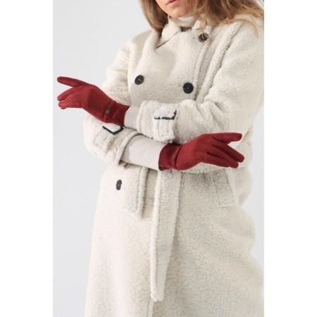 Gloves female, dimensionless, burgundy color-1