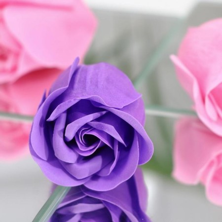 Soap roses, purple and pink, set of 11 pcs.-3