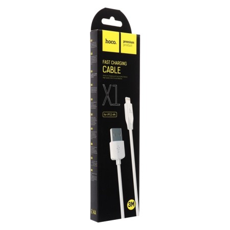 Hoco X1, Lightning cable - USB, 2.4 A, 3 m, white-4