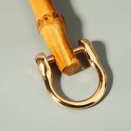 Handle for a bag, bamboo, half rings, 13.5 × 10.5 cm, beige color/gold-2