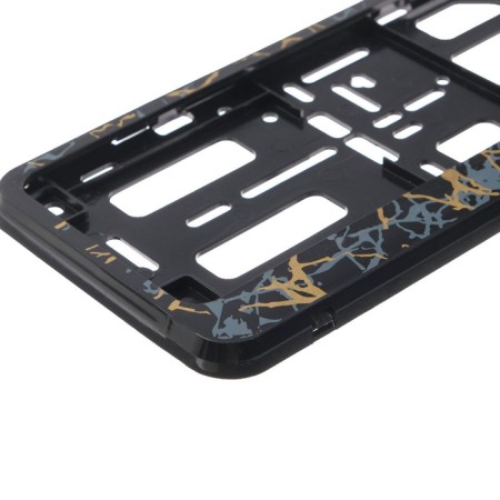 Frame for a car number, a book, black with gold-2