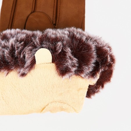 Female gloves, size 7.5, with insulation, beige color-2