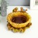 Ceramics candlestick for 1 candle "Birds on the flower" D-8 cm 14x14x8 cm
