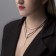 Pendant "exclus" rhombus, white color in gold, 37 cm