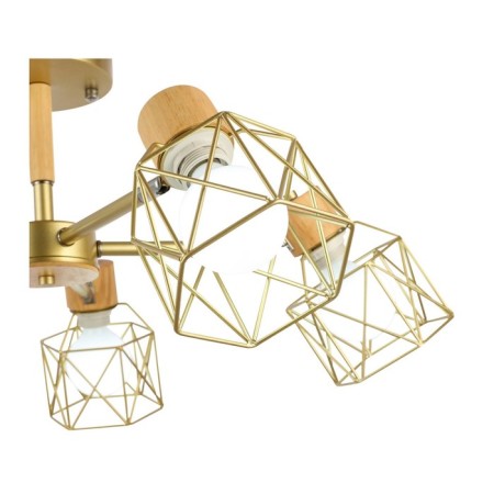 Ceiling EVOLUCE lamp. Sle110402-05. Stelitto. 5x40 watts, E27, 68x68x35 cm, golden color, light wood-14
