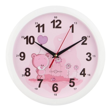 Wall watches, D-28 cm, children, "Bear with a ball", silent-3