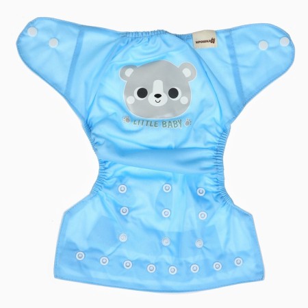 Reusable diapers "Little Baby", 3-15 kg, blue color, crush me-3