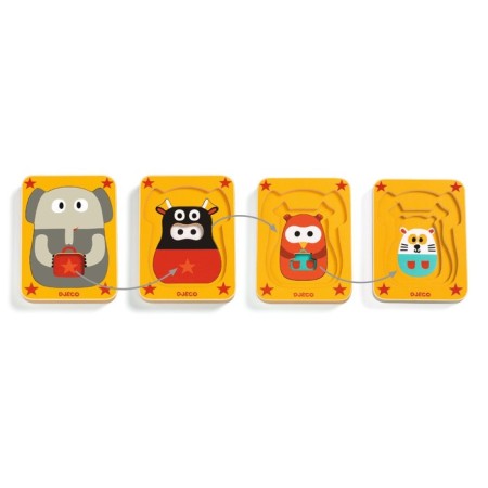 Wooden puzzle Djeco "Leo and Company"-1