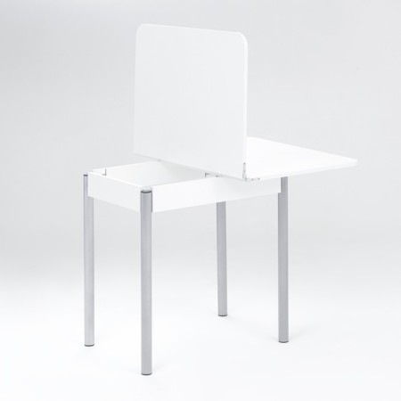 LOMBER table 790 (1180) x590x750, gray/white metallic-1