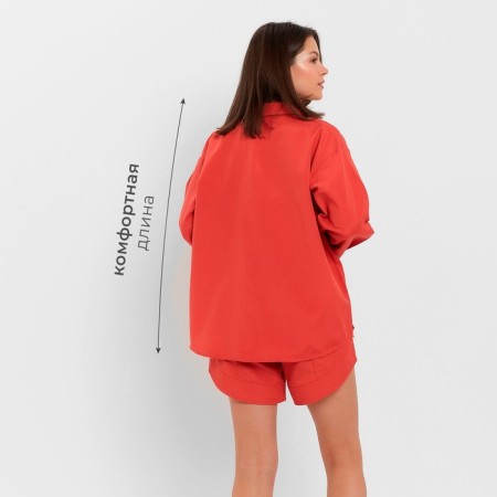 Women's costume (blouse, shorts) minku: casual collection color red, size 42-20