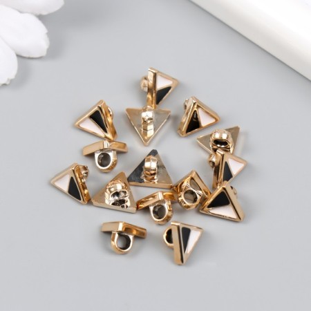 Button plastic for creativity "Triangle black and white" set of 15 pcs 1x1x0.7 cm