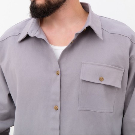 Men's shirt mist overSize size 52, light gray-3
