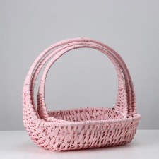 A set of baskets, 3 pcs, 38x29x10x34 cm, pink