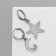 Earrings "Night" crescent and stars, color black silver