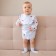 Body baby with minku ruffles, milk color, height 68-74 cm