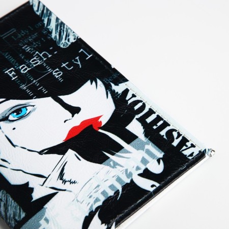 Cover for passport, black/white color-3