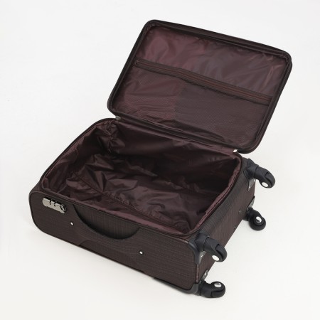 Small 24 suitcase "on lightning, code castle, with extension, brown color-8