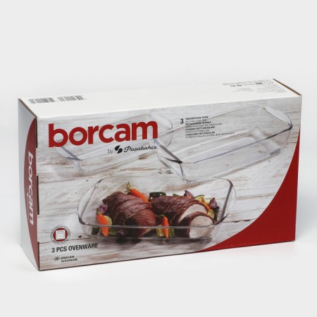 A set of rectangular Borcam baking dishes, 3 items: 1.3 l, 1.95 l, 2.75 liters-12