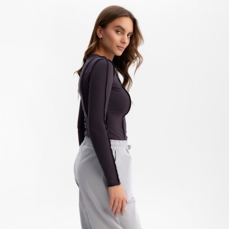 T -shirt with DL. Sleeve (longshit) mit, p. 44, gray-4