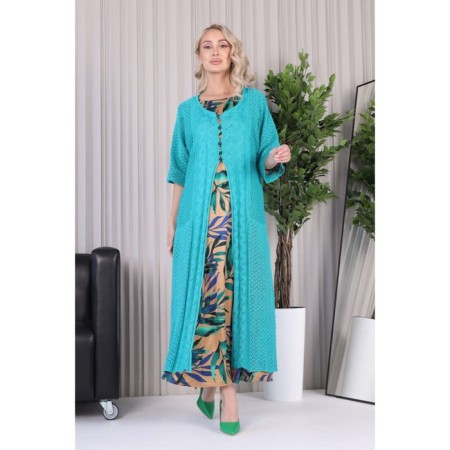 Cardigan female, size 44, green color-3